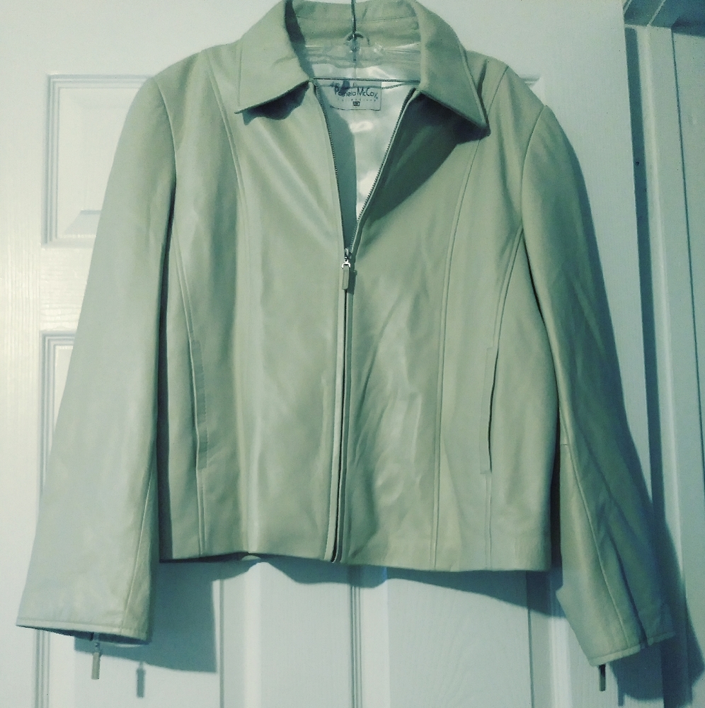 🧥"Pamela McCoy" Collection Lady👡👡🛍 Leather Jacket,Size Large,Nice♥️Gift. 🎁